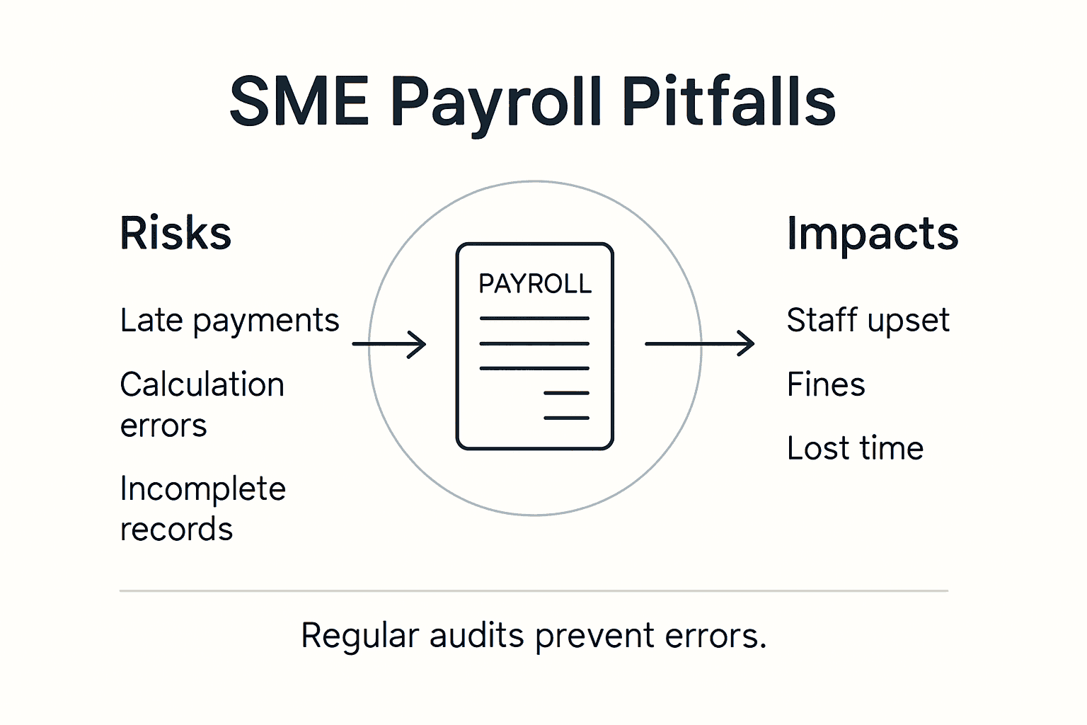 Infographic showing SME payroll pitfalls and effects