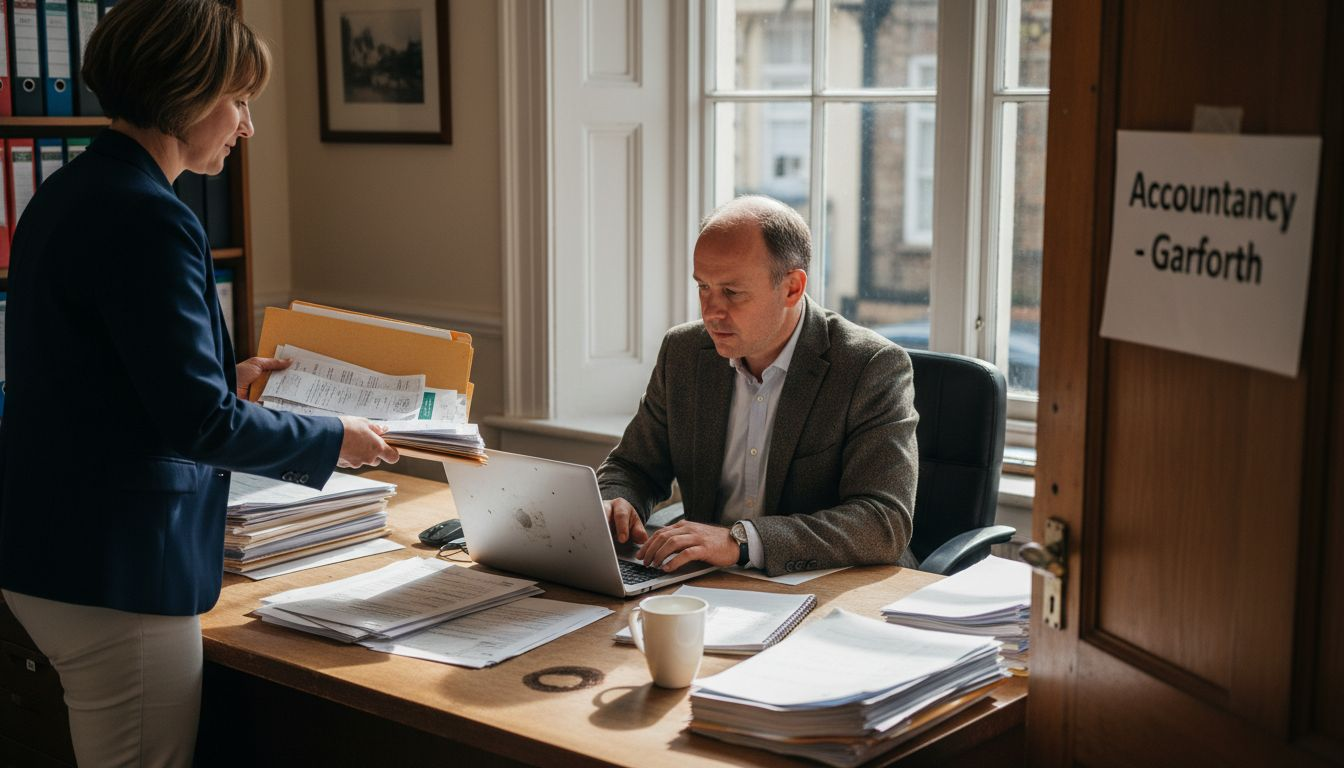 Accountant and client meeting in Garforth office