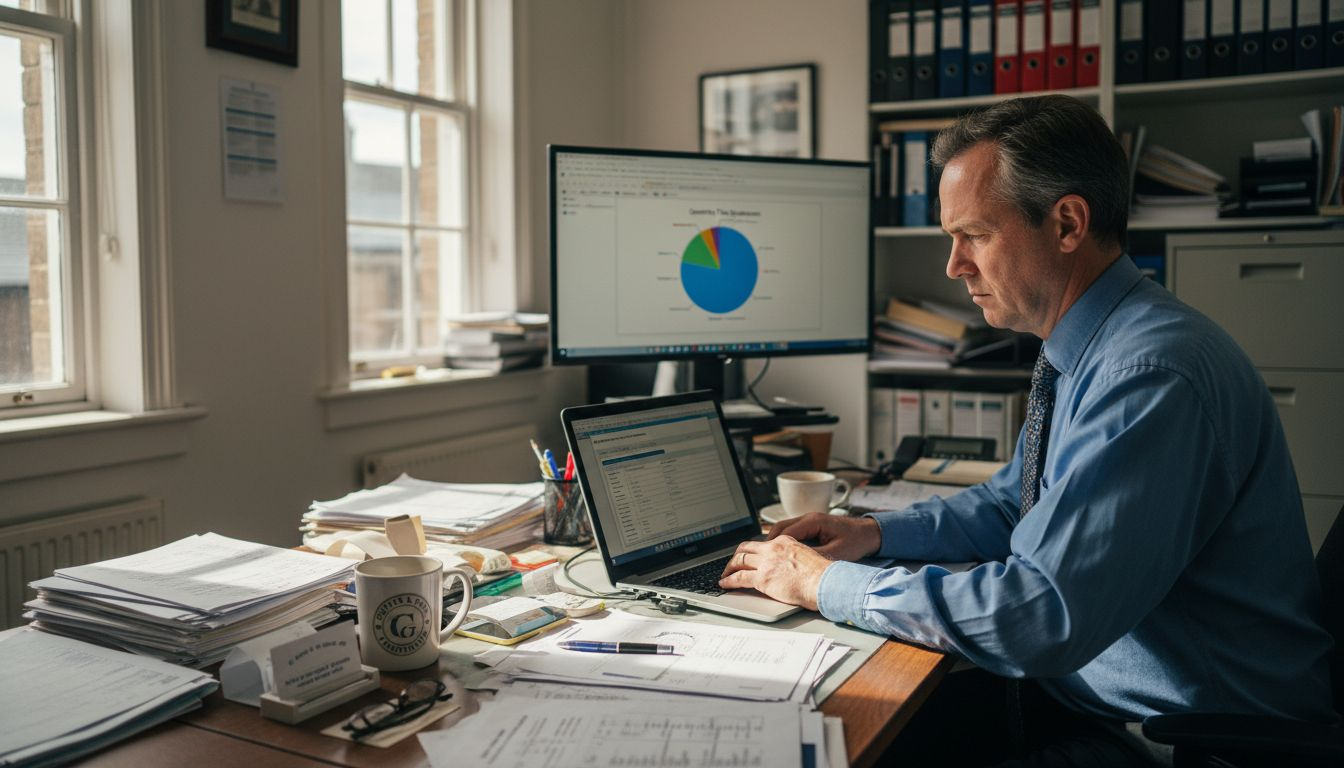 Business owner working on digital tax submission