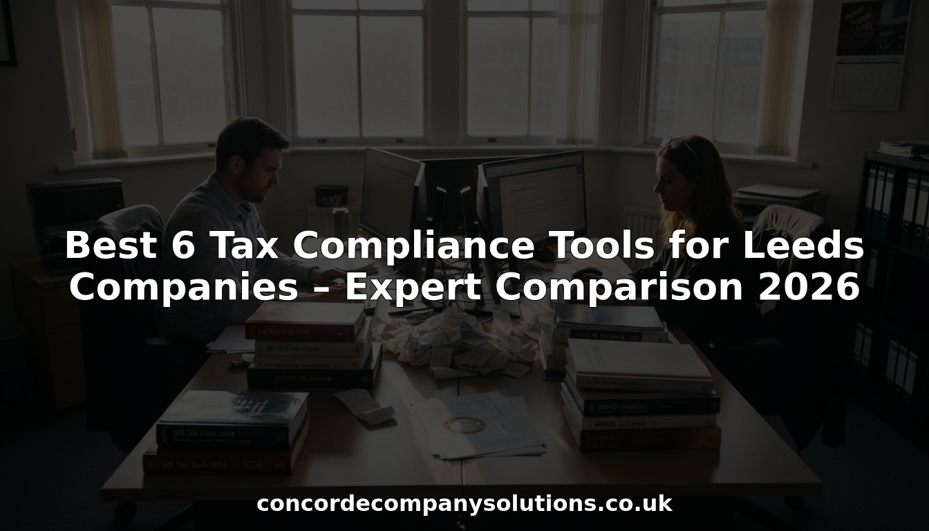 Accountants using tax software in Leeds office