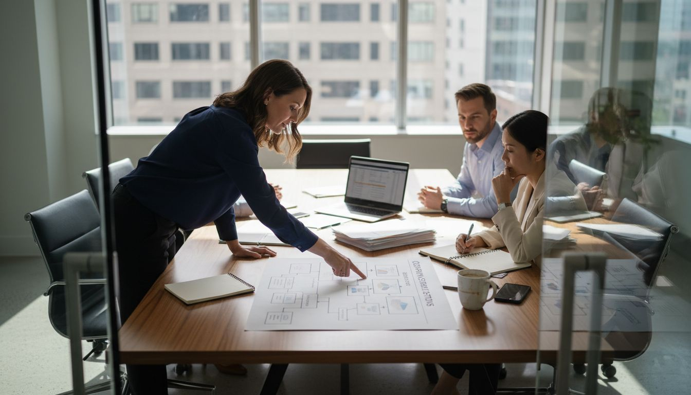 Team discussing UK business structure tax impacts