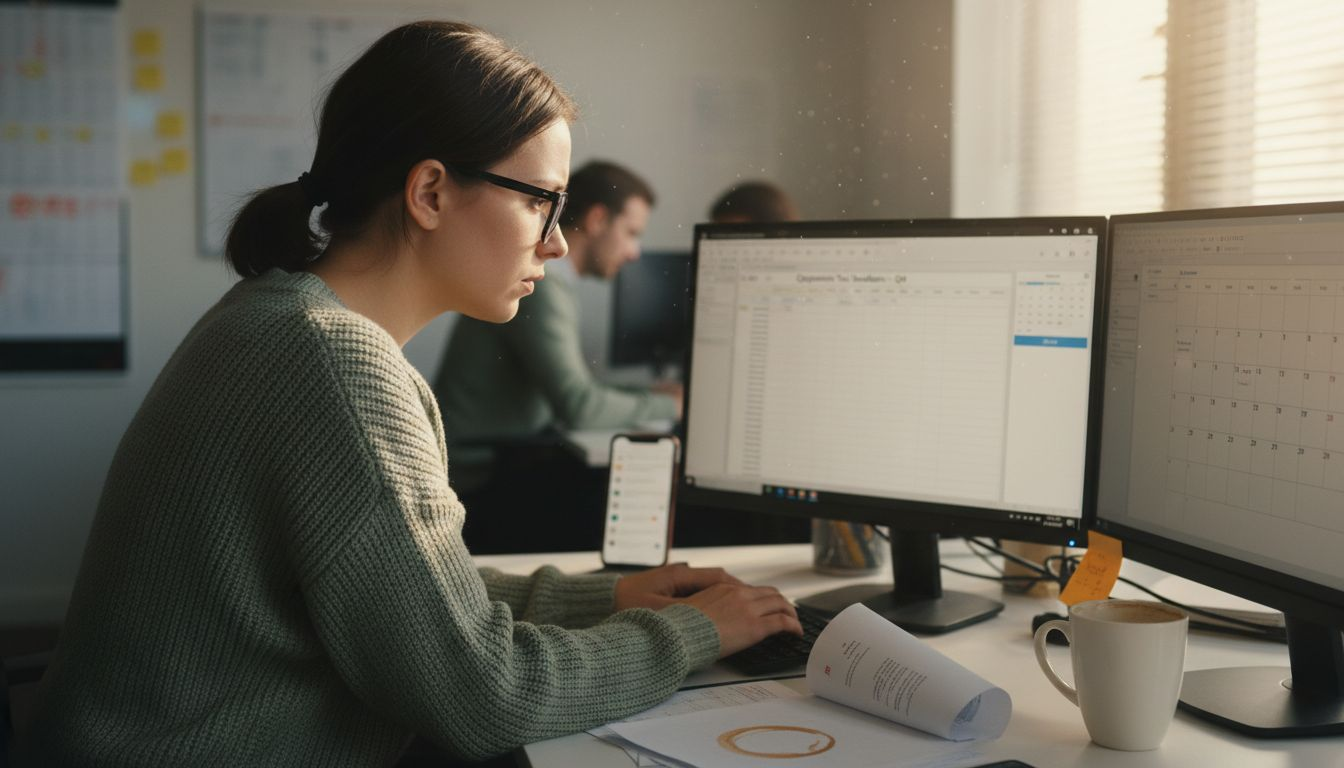 Accountant updating corporation tax deadlines at desk