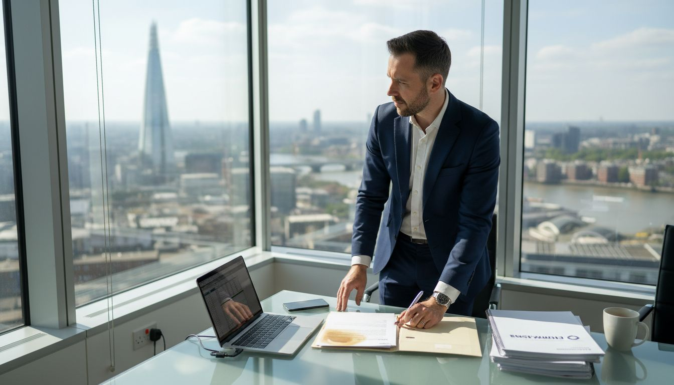 UK executive signing incorporation paperwork