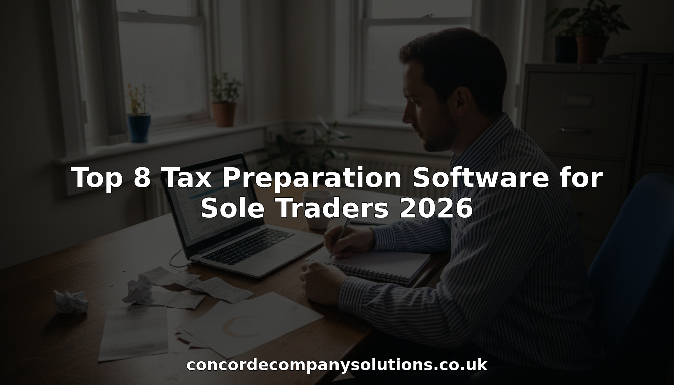 Sole trader comparing tax software at desk