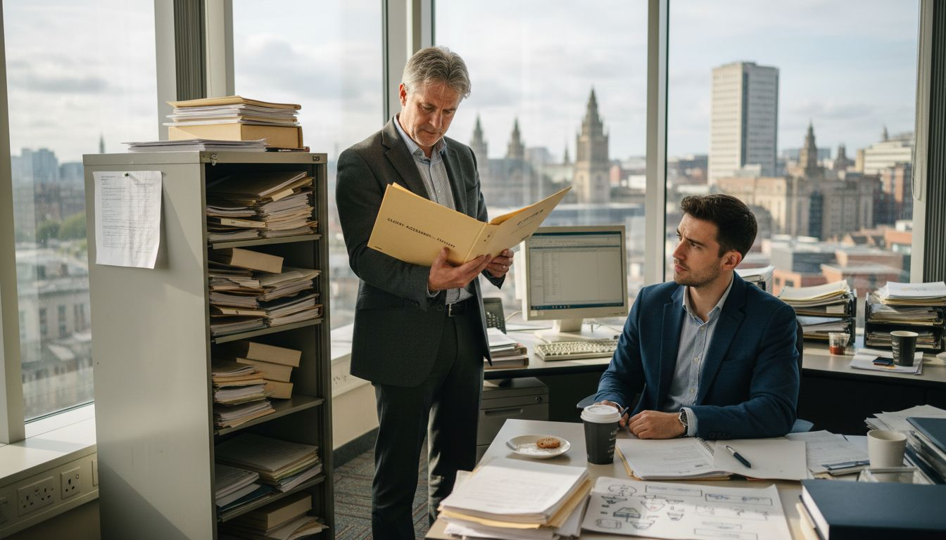 Tax adviser and SME owner meeting in UK office