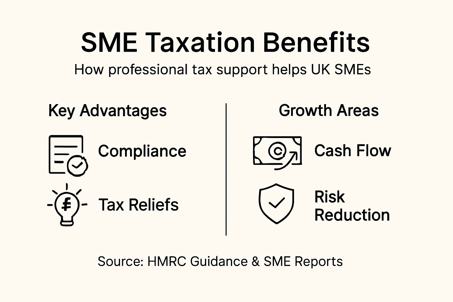 Infographic showing professional taxation benefits for SMEs