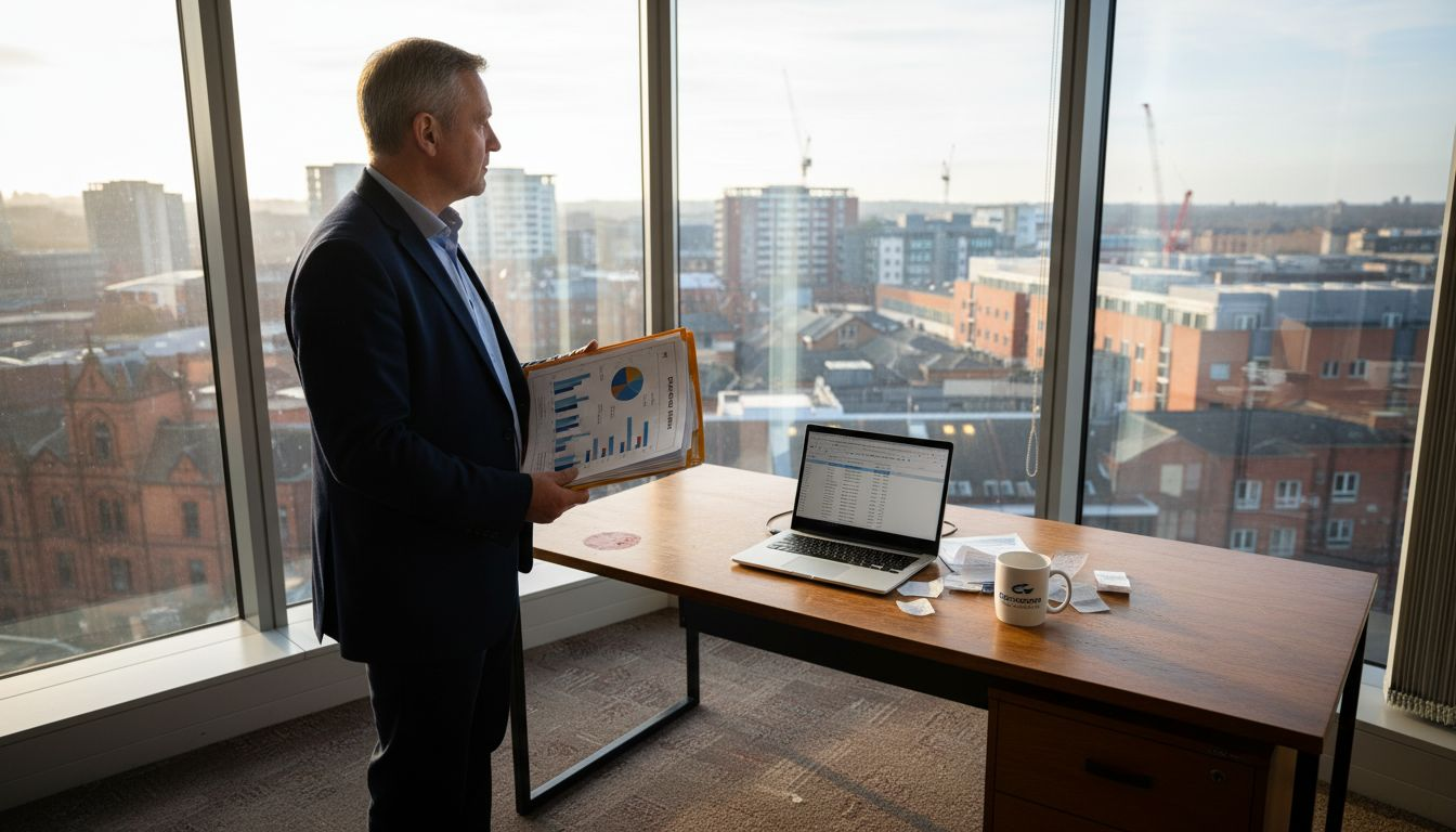 Manager in Leeds corner office on tax trends