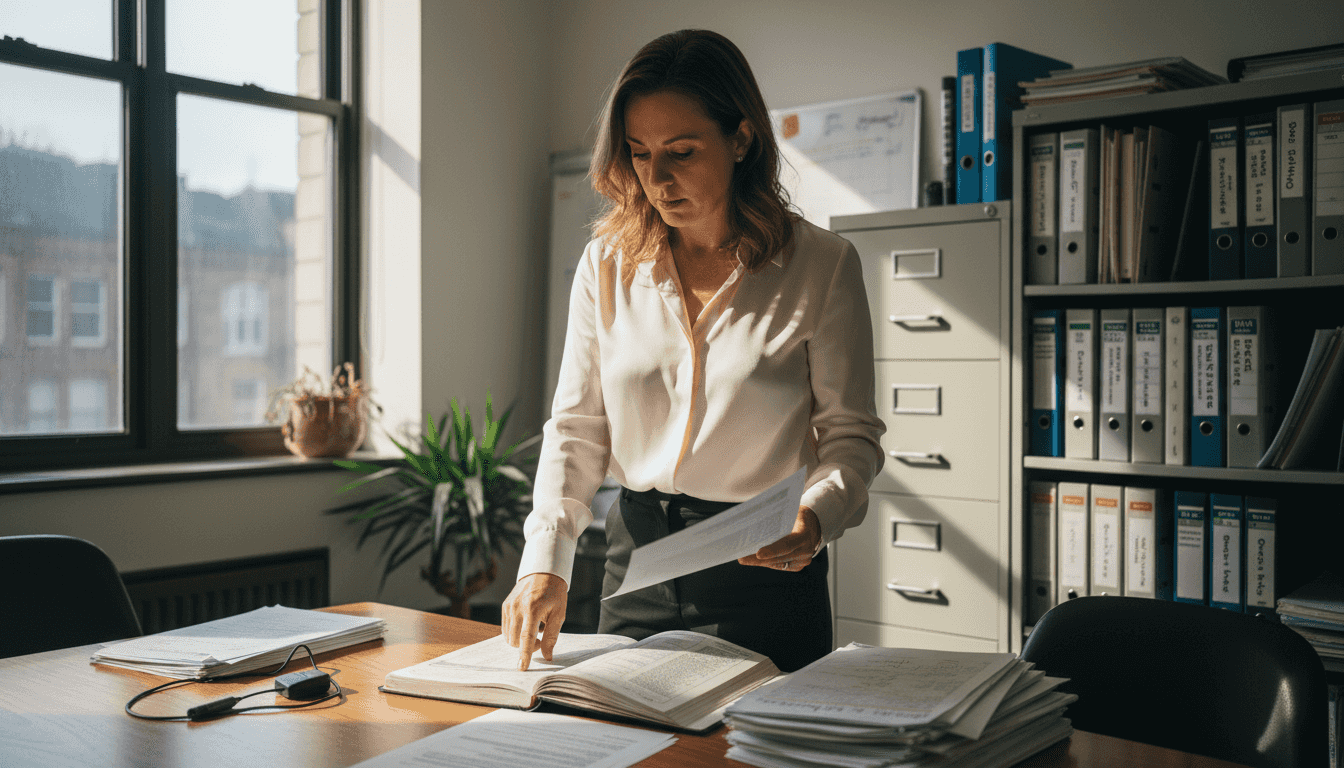 Director checking compliance with Companies Act files