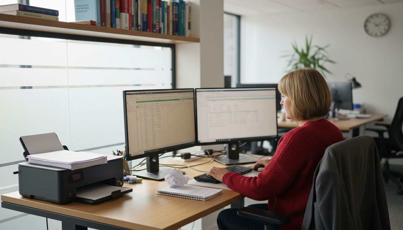 Bookkeeper using computerised accounting software