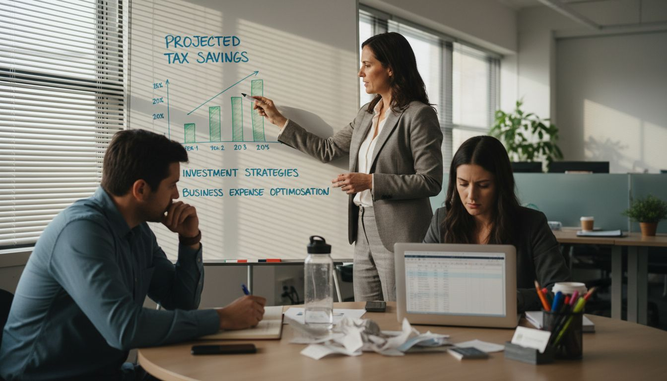 Advisor explains tax planning to business clients