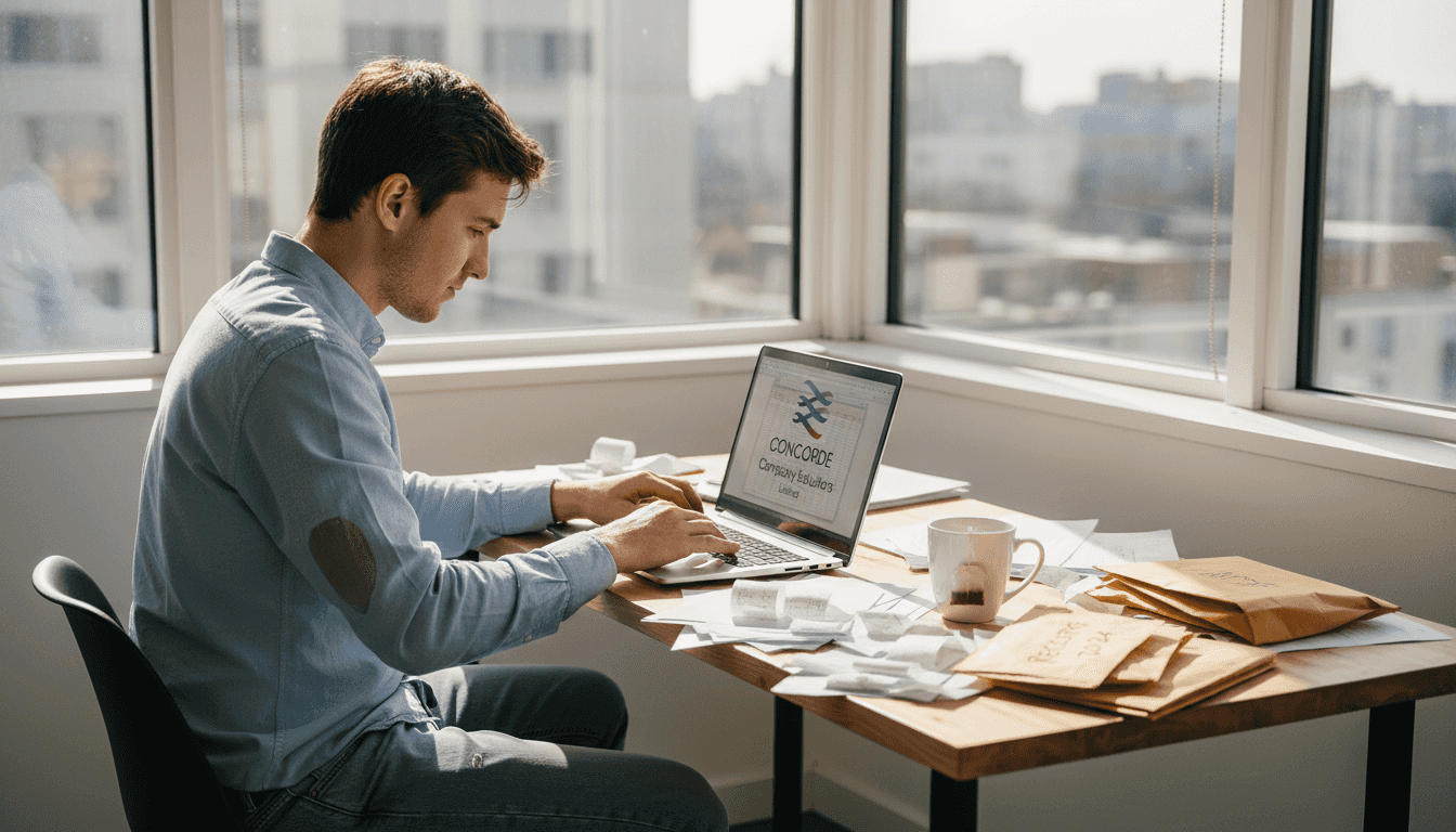 Small UK office micro-entity bookkeeping scene