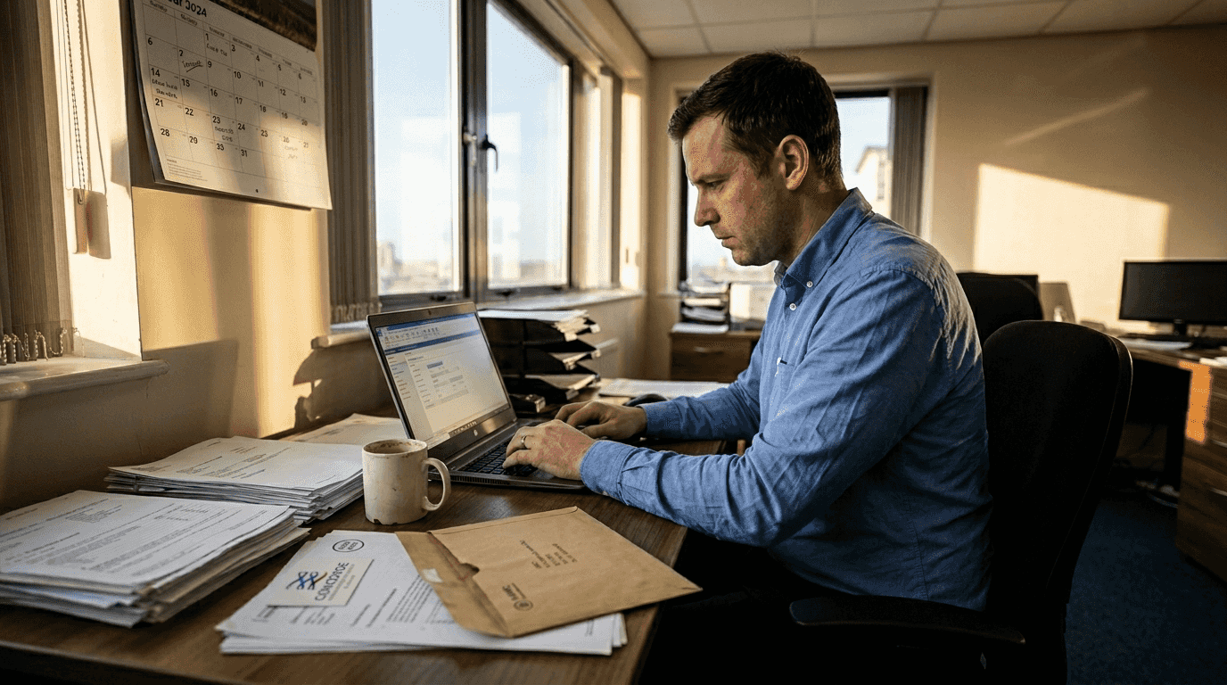 Male sole trader setting up UK payroll