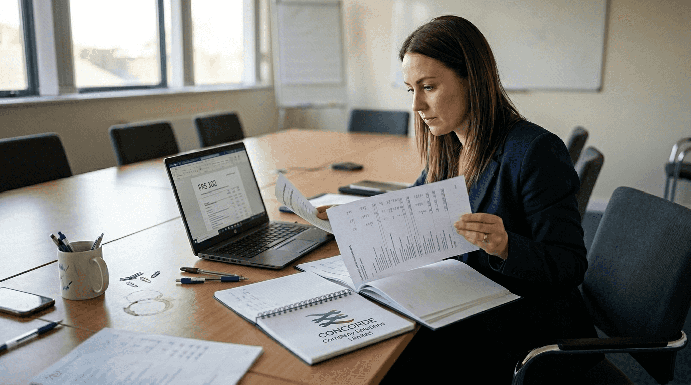 Manager comparing statutory and management accounts