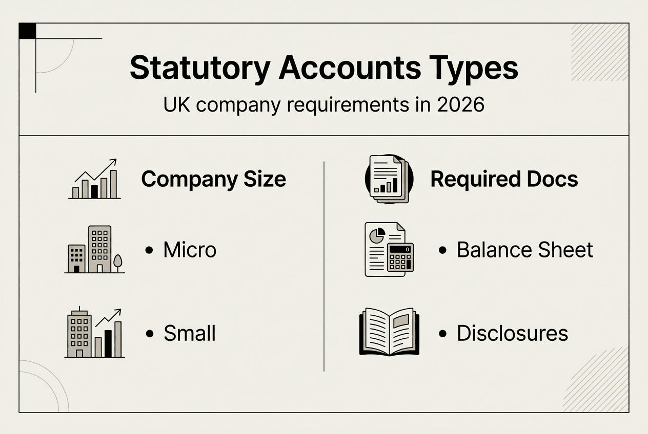 Infographic summarising statutory accounts types