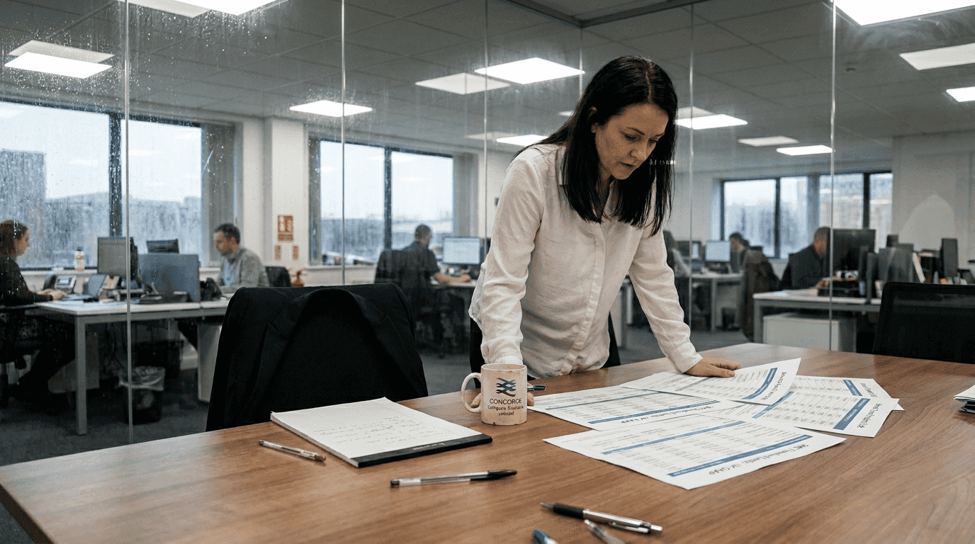 Manager studying updated accounting thresholds chart