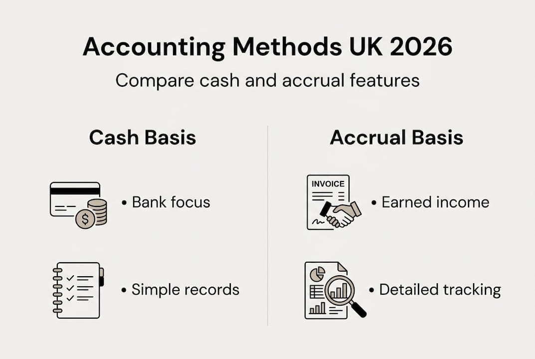 Infographic comparing cash basis and accrual