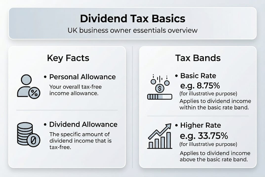 Infographic showing UK dividend tax basics