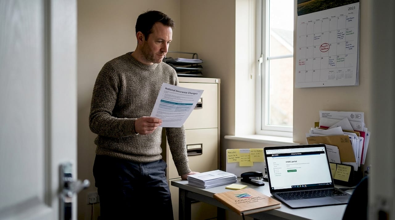 Business owner reviews UK NIC update notice
