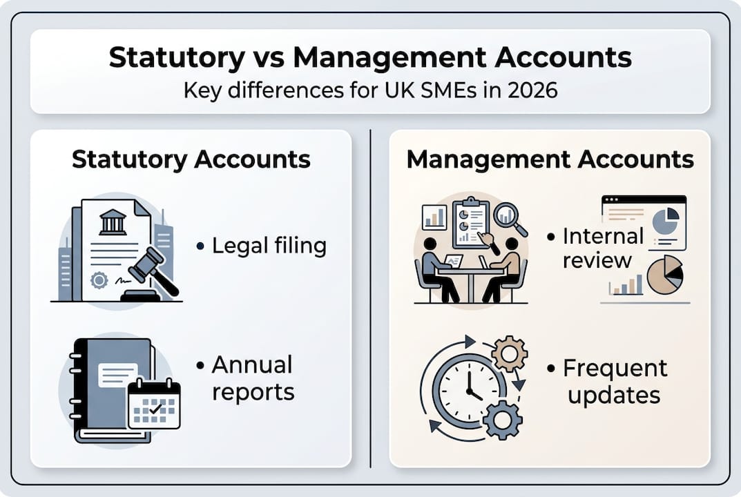 Infographic comparing statutory and management accounts