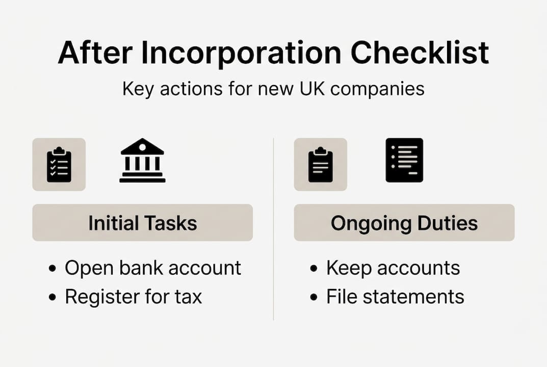 Infographic showing UK company setup steps
