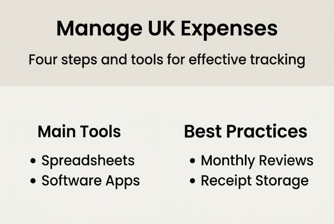 Infographic summarising UK expense management methods