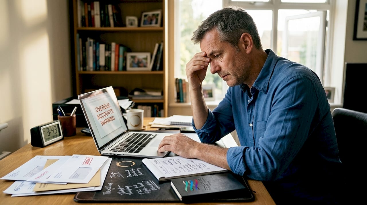 Director checking mail and filing deadlines