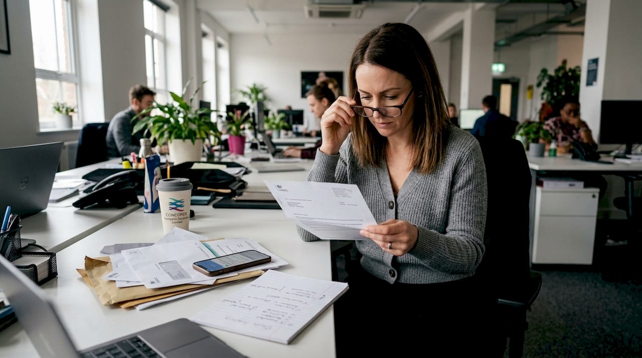 Professional woman reading HMRC compliance letter