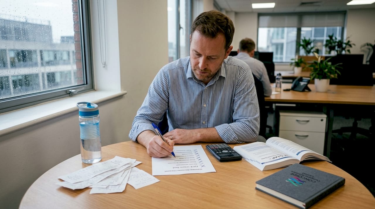 Accountant updating statutory accounts checklist