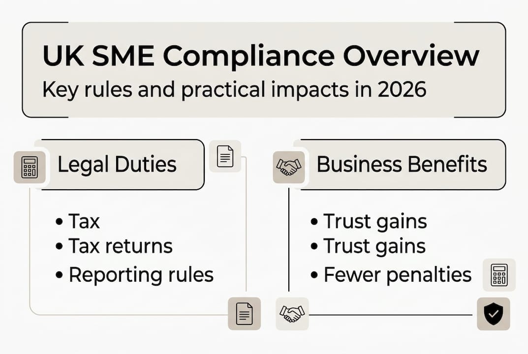 Infographic on UK SME compliance rules and benefits