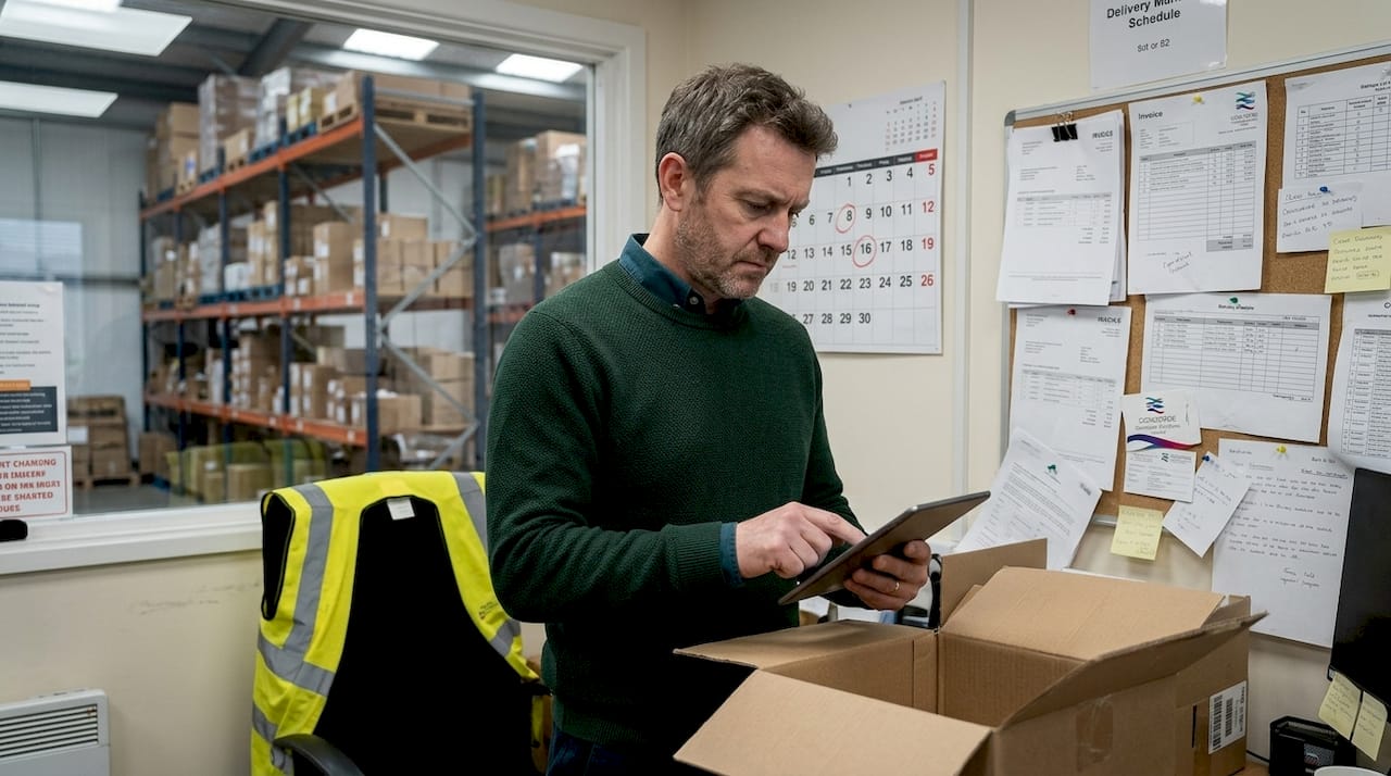 Manager reviews supply chain disruption alerts