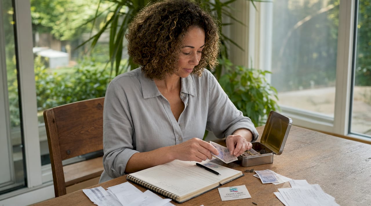 Business owner counting physical petty cash