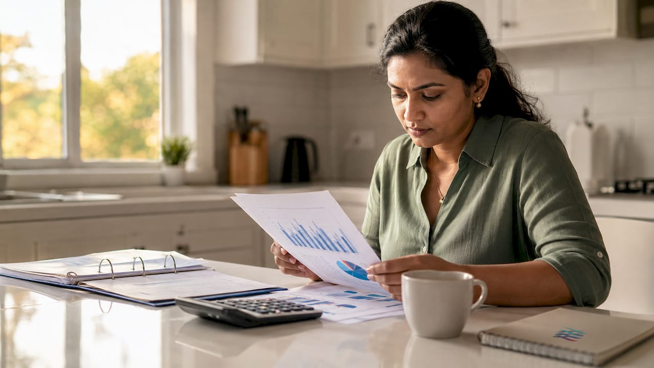 Accountant reviewing financial documents