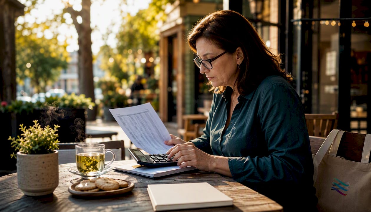 Accountant reviewing financial adjustments