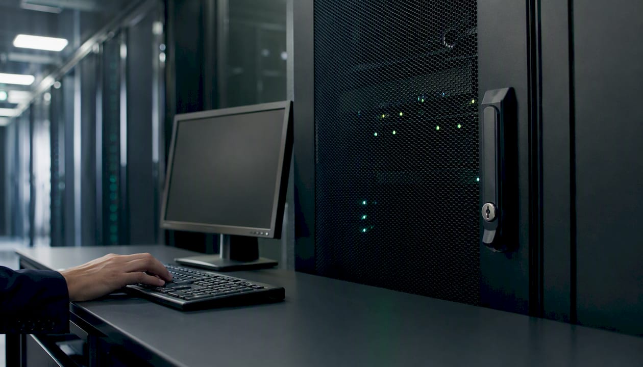 Secure data device and hands typing