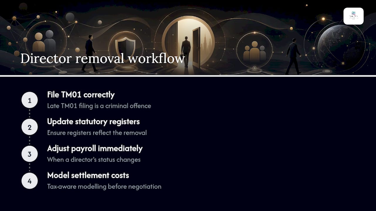 Director removal compliance workflow