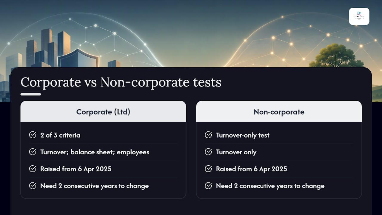 Comparison of IR35 size tests