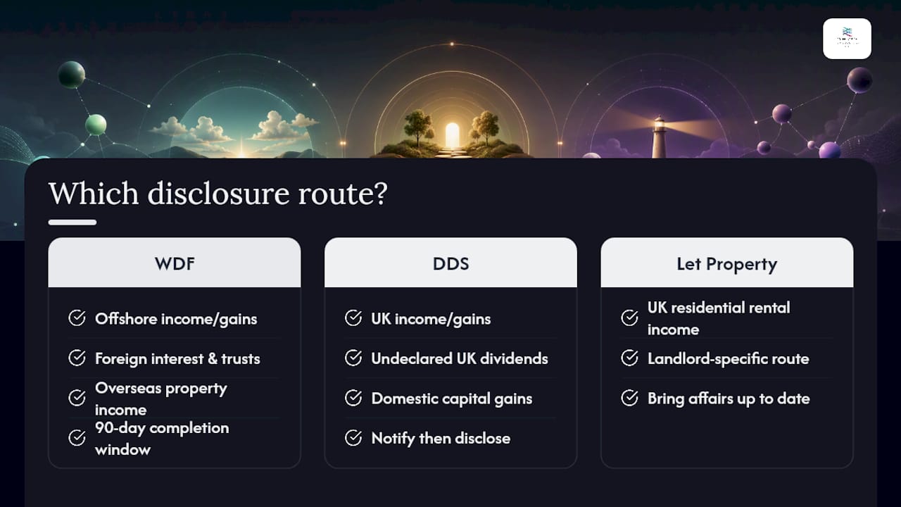 HMRC disclosure routes and timing