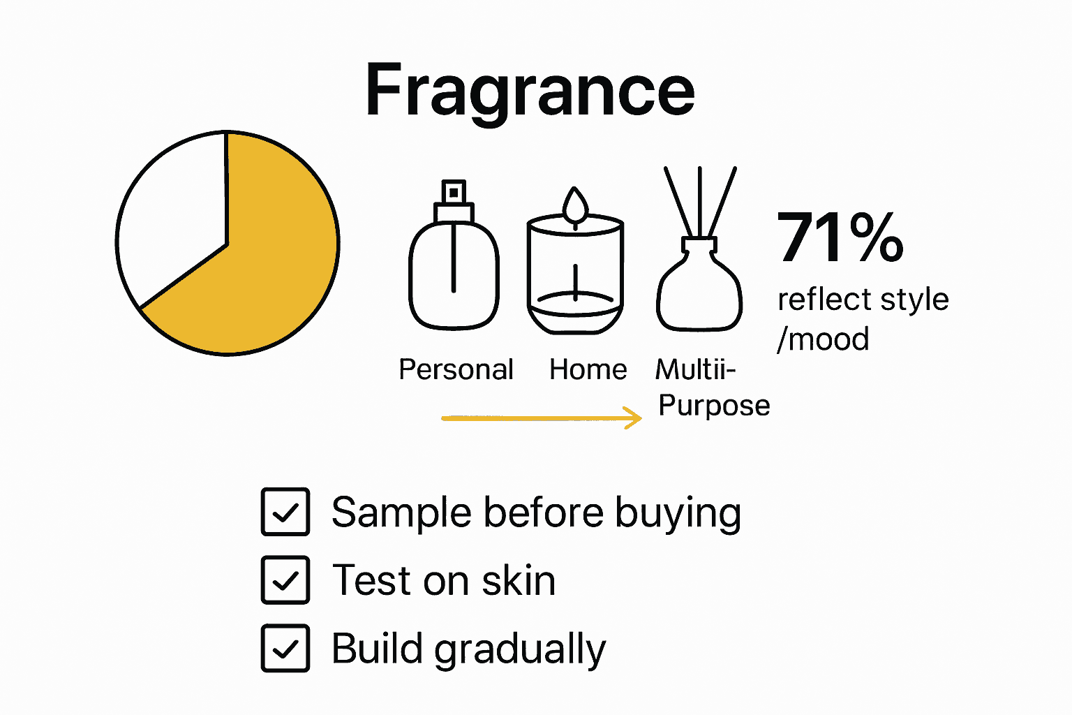 Infographic showing fragrance collection categories and best practices