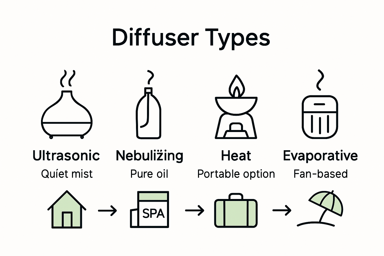 Comparison of four aromatherapy diffuser types