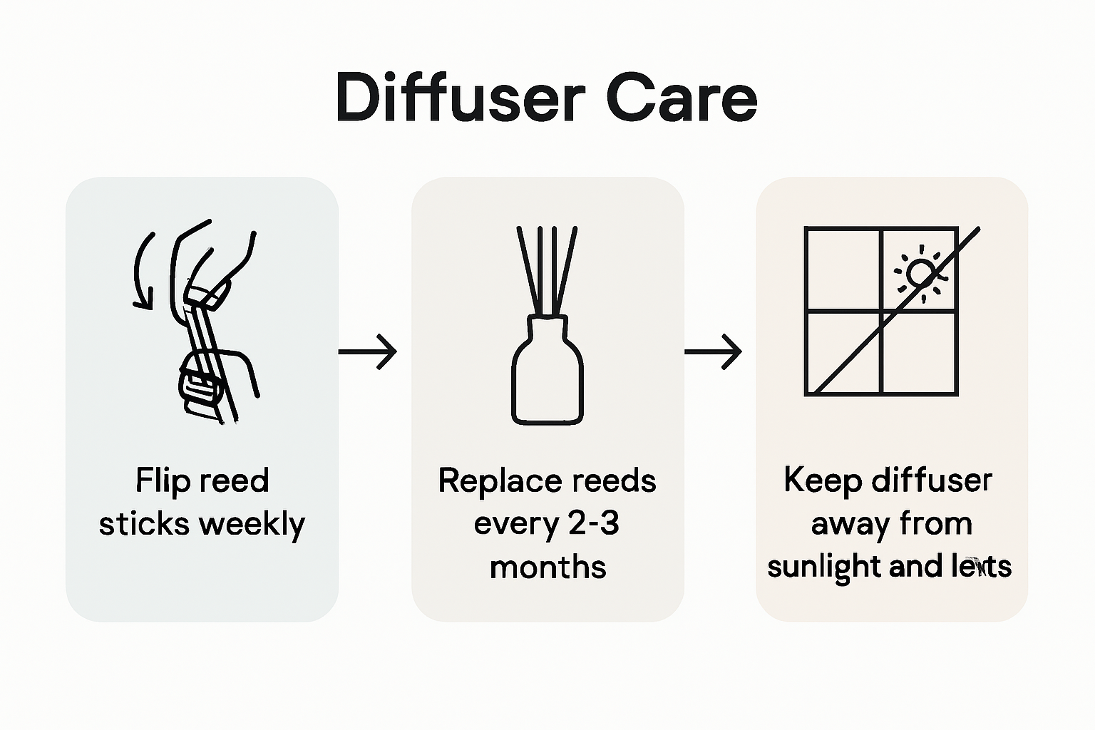 Infographic on maintaining reed diffuser longevity