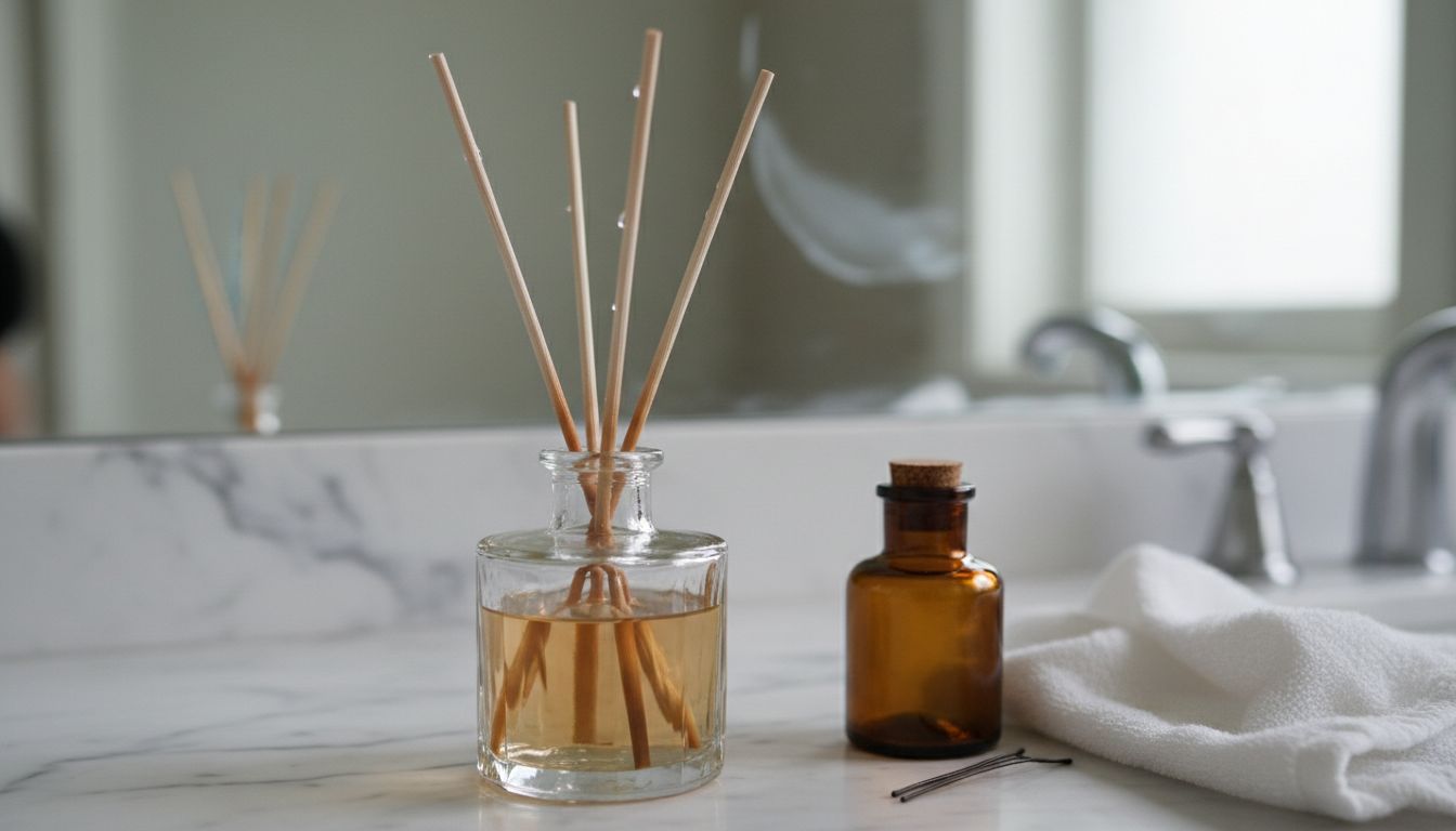 Detail of oil absorbed by reed sticks