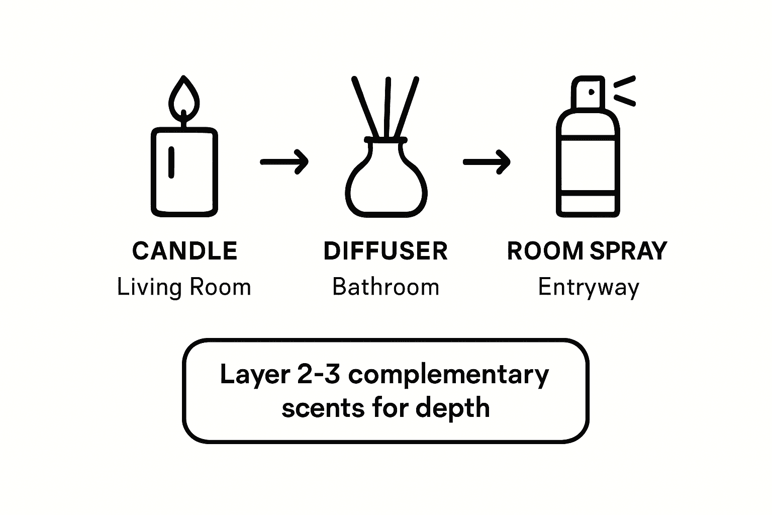 Fragrance product layering infographic for homes