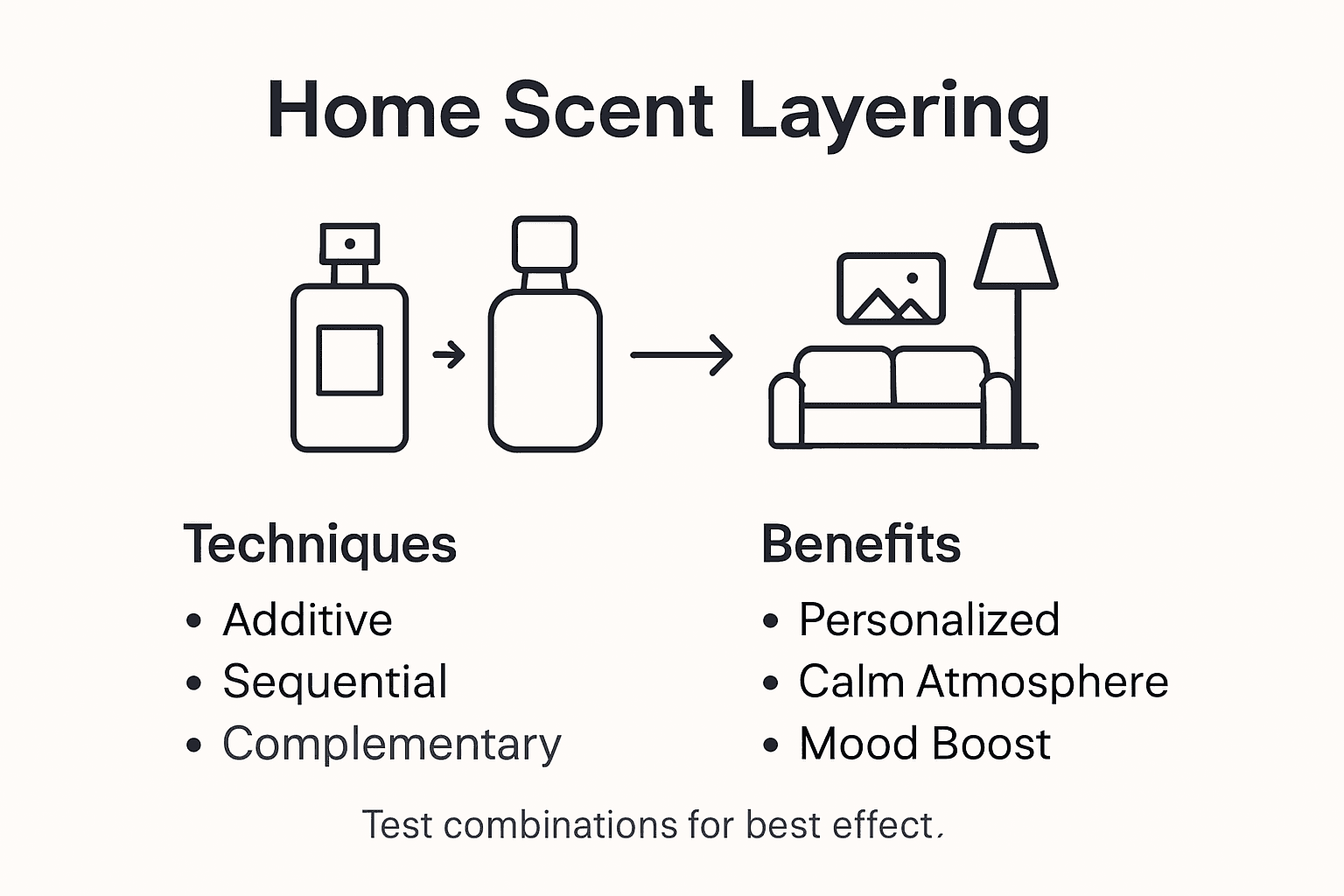 Infographic showing scent layering types and benefits