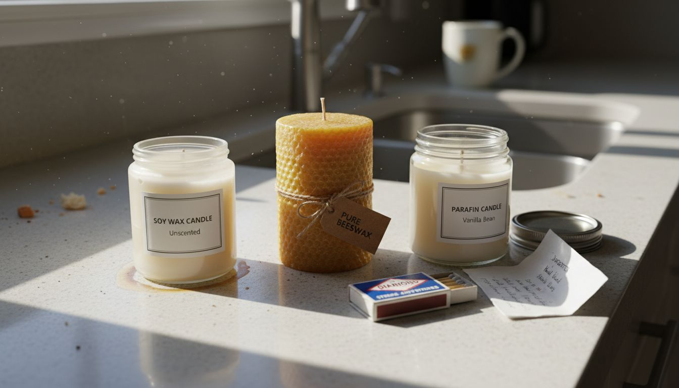 Comparison of soy, beeswax, paraffin candles