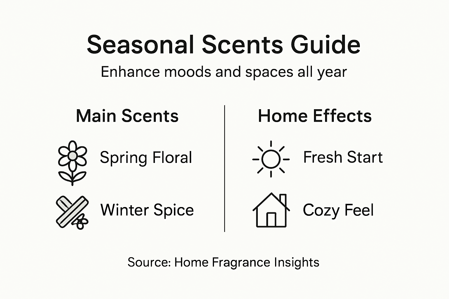 Infographic on seasonal scent benefits