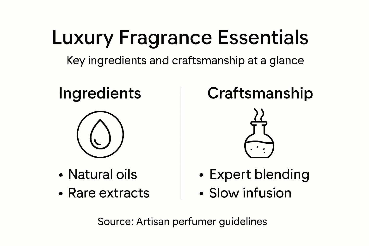 Infographic luxury fragrance ingredients craftsmanship