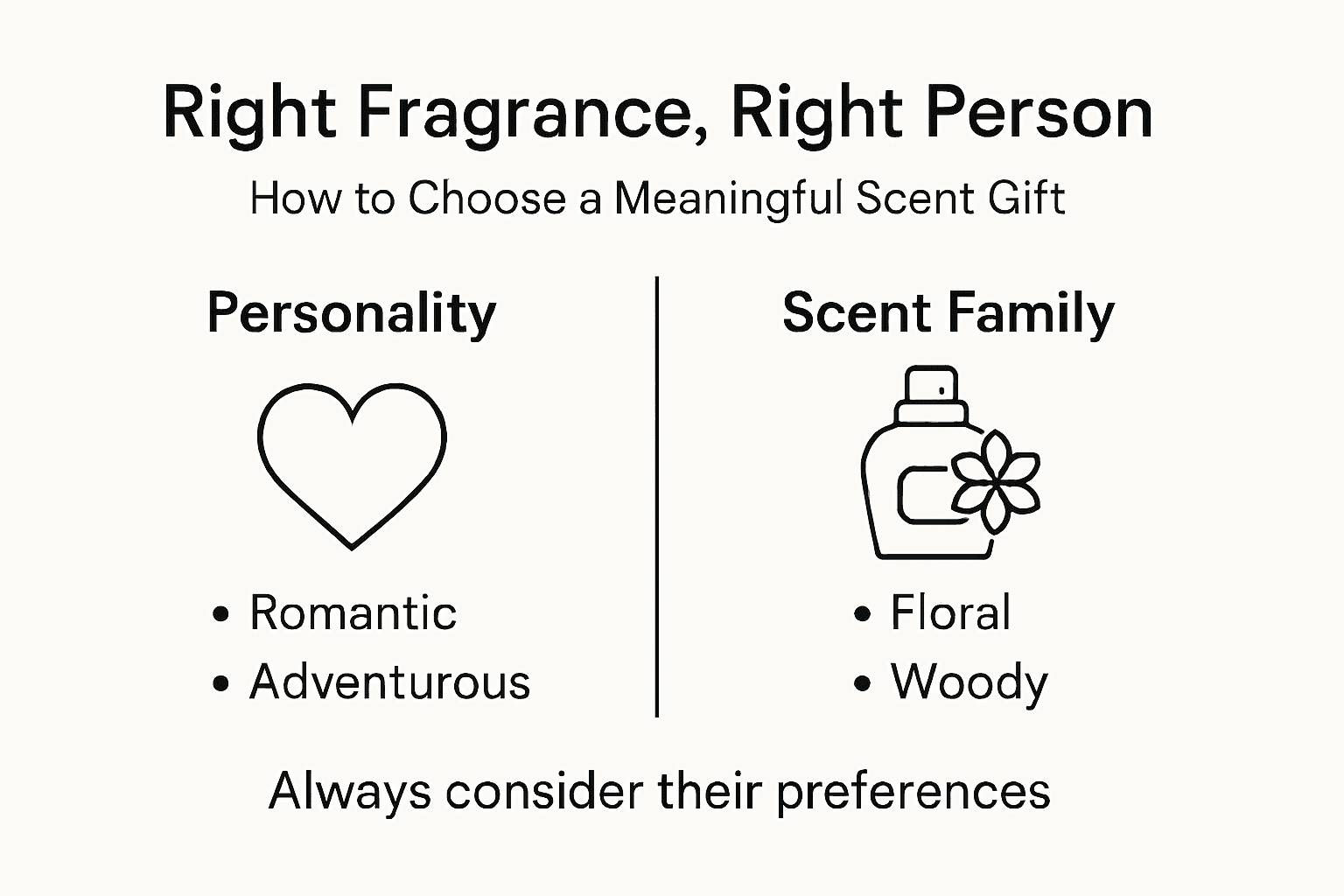 Infographic steps for choosing a fragrance gift