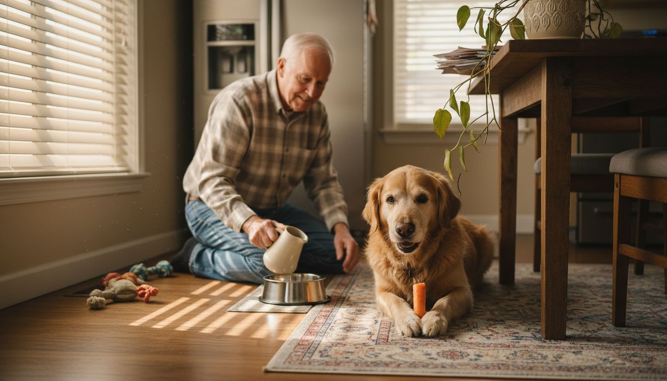 Dog enjoying nutritious snack at home