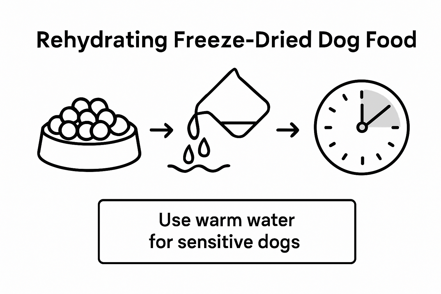 Step-by-step freeze-dried food rehydration infographic