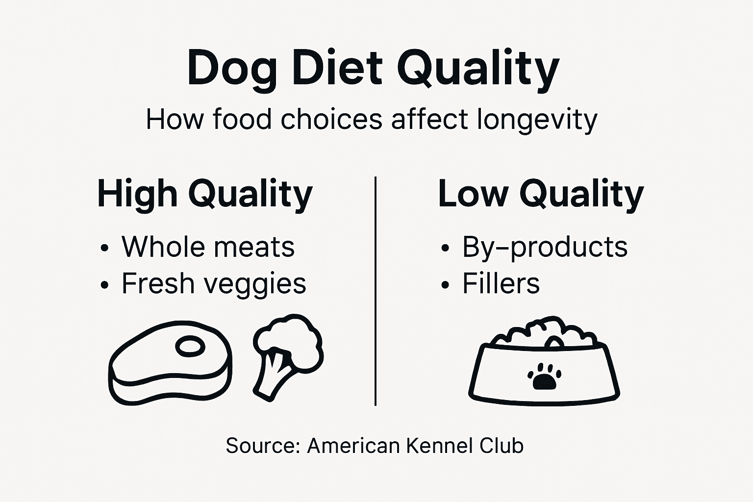 Infographic of dog diet quality factors